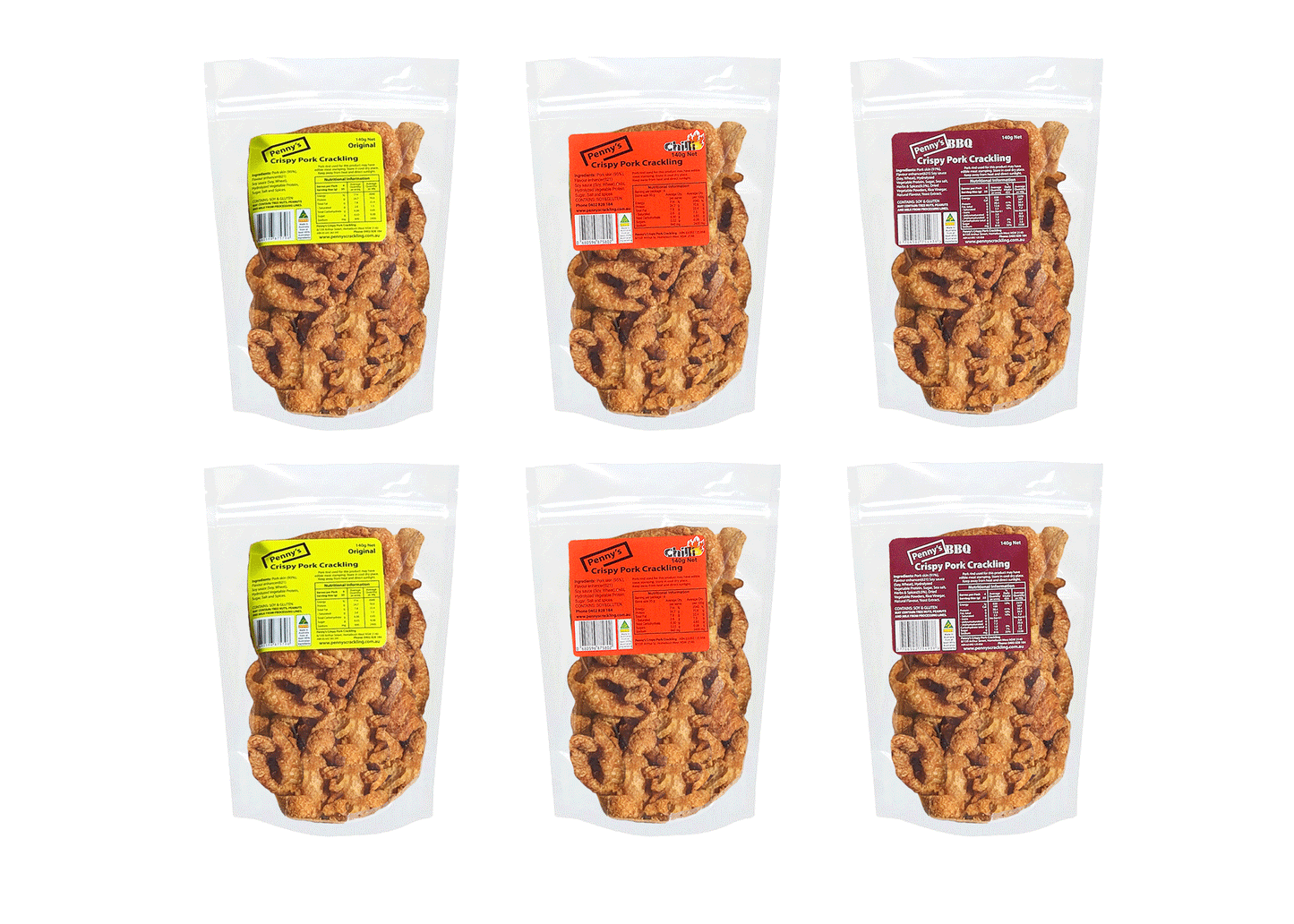 6x Mixed 140g Pouches