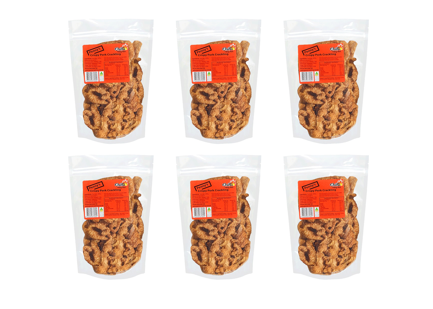 6x Chilli 140g Pouches